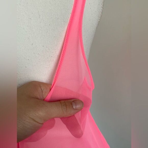 Victoria's Secret’s Baby Doll Negligee and Pant Set in Pink with Lace - Picture 5 of 11